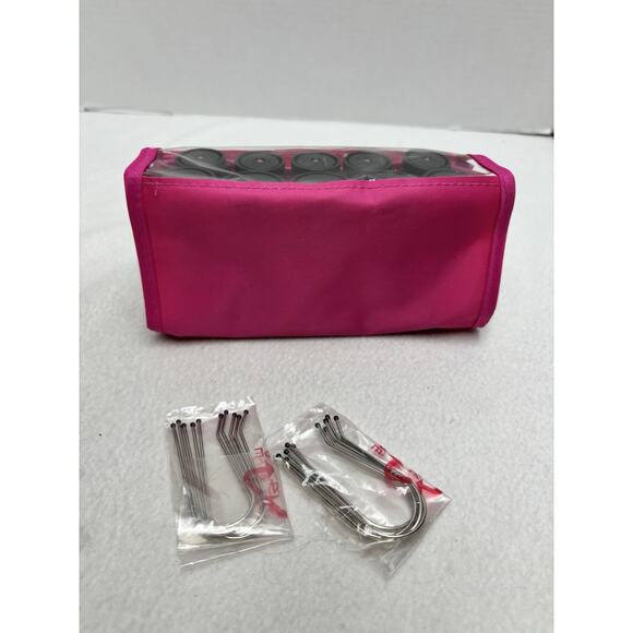 Revlon Travel Tourmaline Ionic Hair Hot Rollers Curlers Pink Storage Pouch EUC - Picture 3 of 10